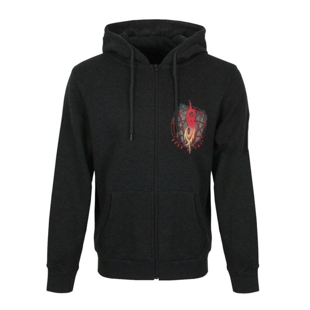 Slipknot Unisex Adult Burn Me Away Back Print Zipped Full Zip Hoodie / Dark Grey
